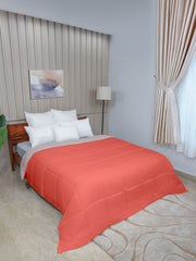 Orange/ Beige Twin Solid Reversible all season Comforter