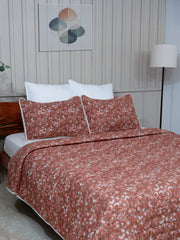 Bronze Floral Printed  Coverlet Set
