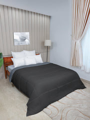 Black/ Dark Grey Twin Solid Reversible all season Comforter