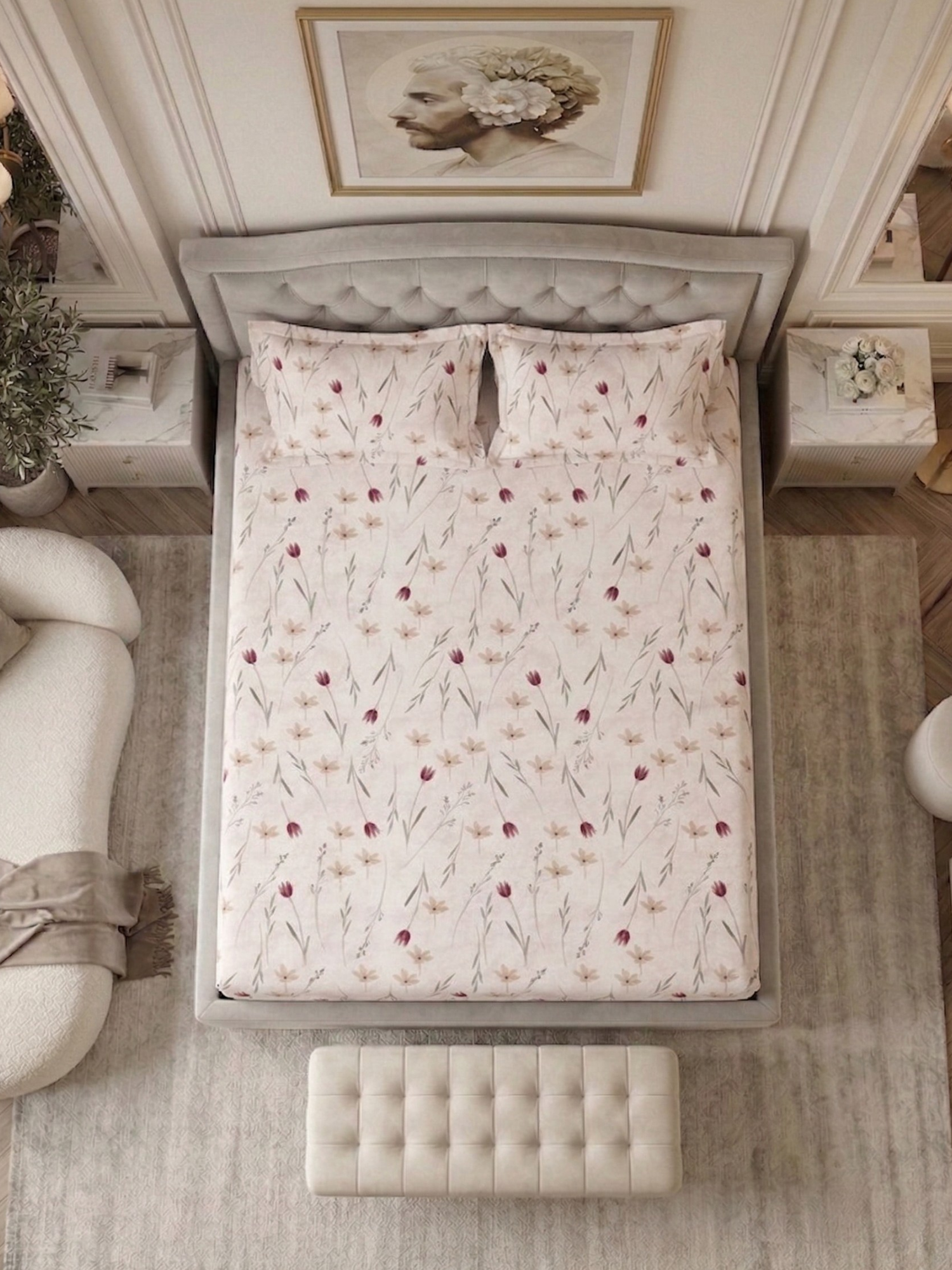 Bamboo Cotton Bedsheet Set – Wildflower Scatter