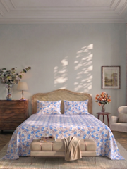 Bamboo Cotton Bedsheet Set – Blue Blossom