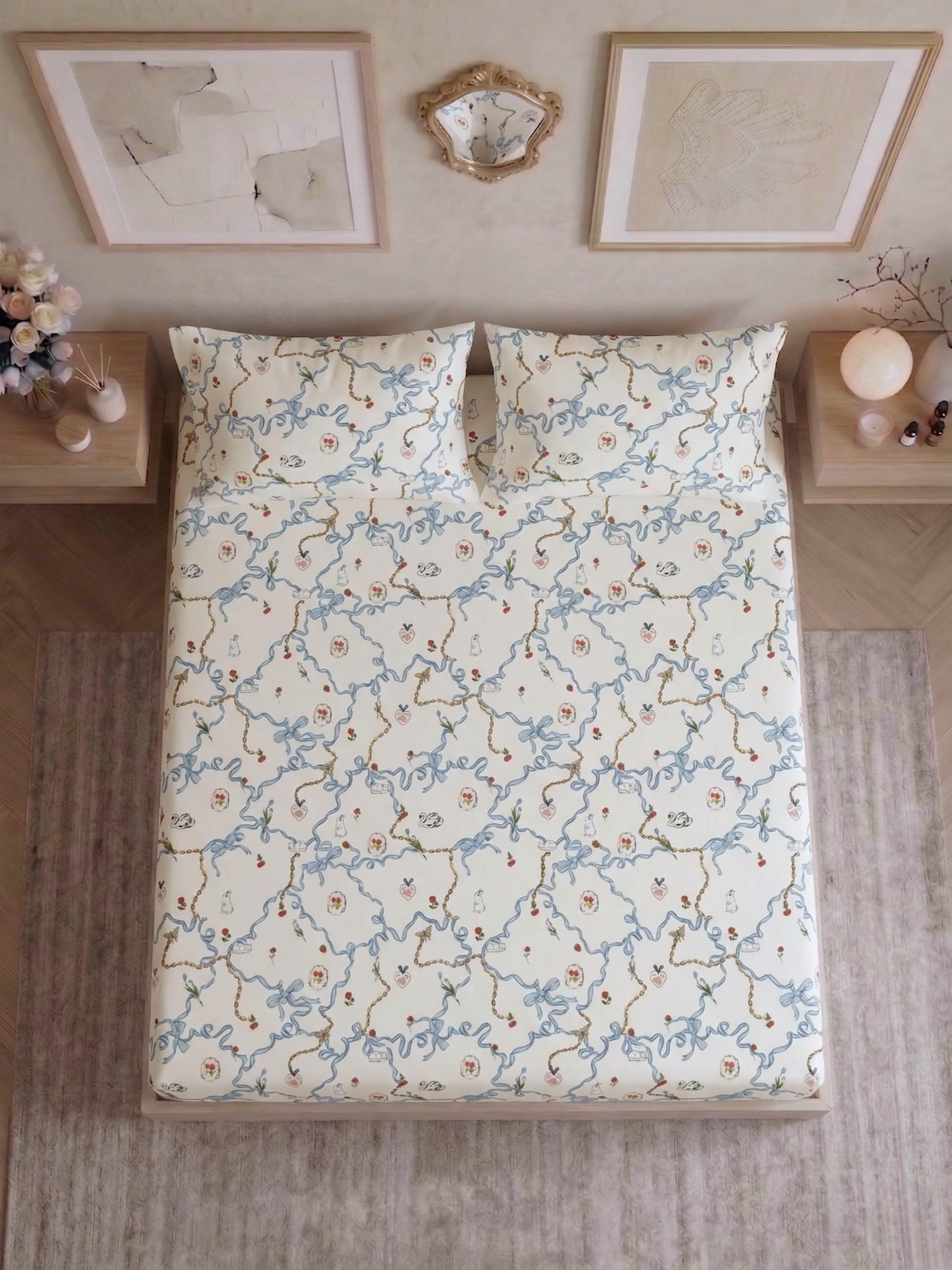 Bamboo Cotton Bedsheet Set – Love Ribbons