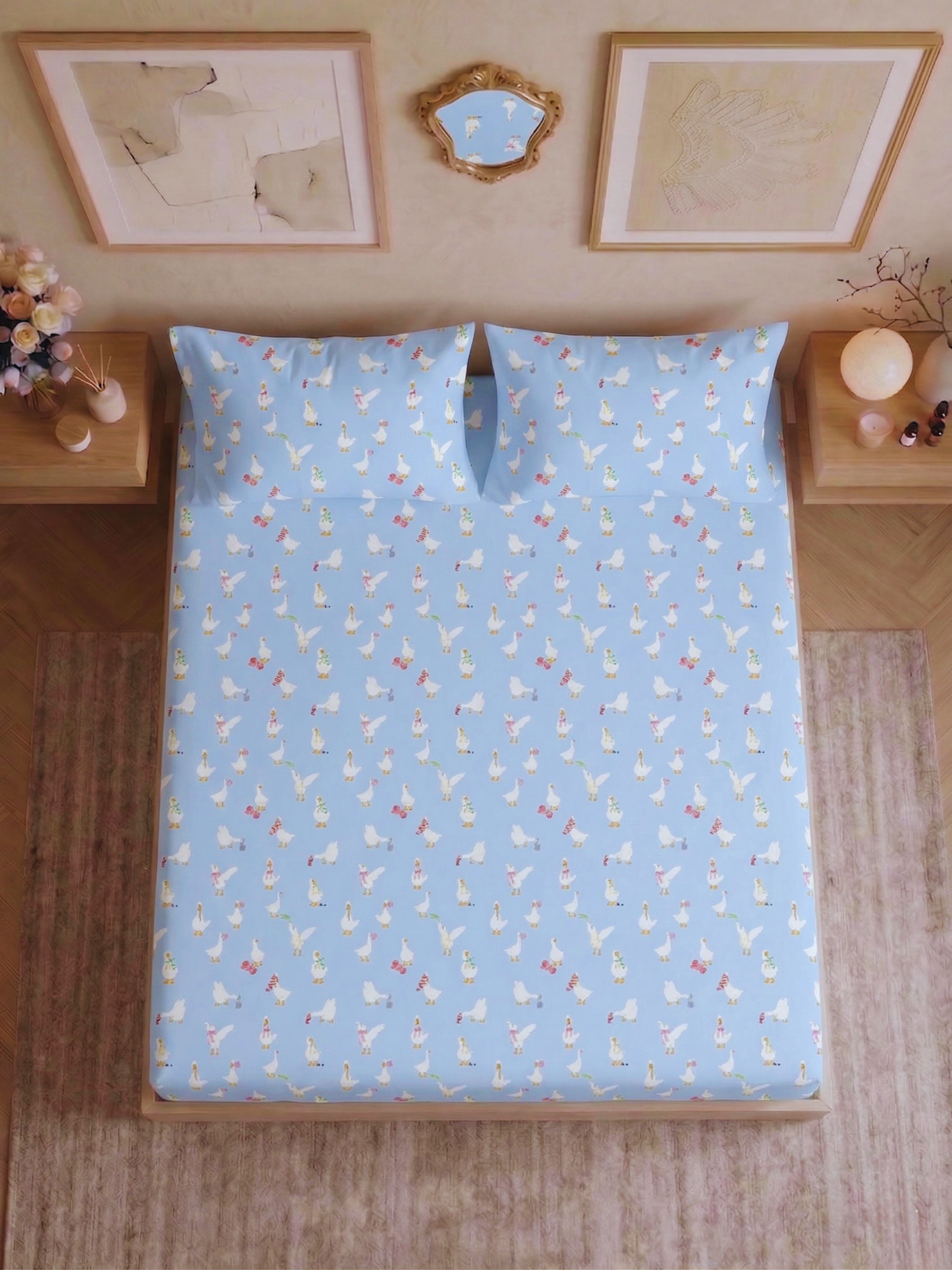 Bamboo Cotton Bedsheet Set – Little Ducks