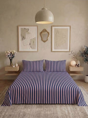 Bamboo Cotton Bedsheet Set – Berry Stripe