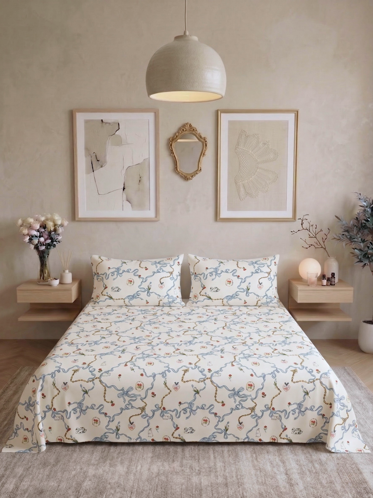 Bamboo Cotton Bedsheet Set – Love Ribbons
