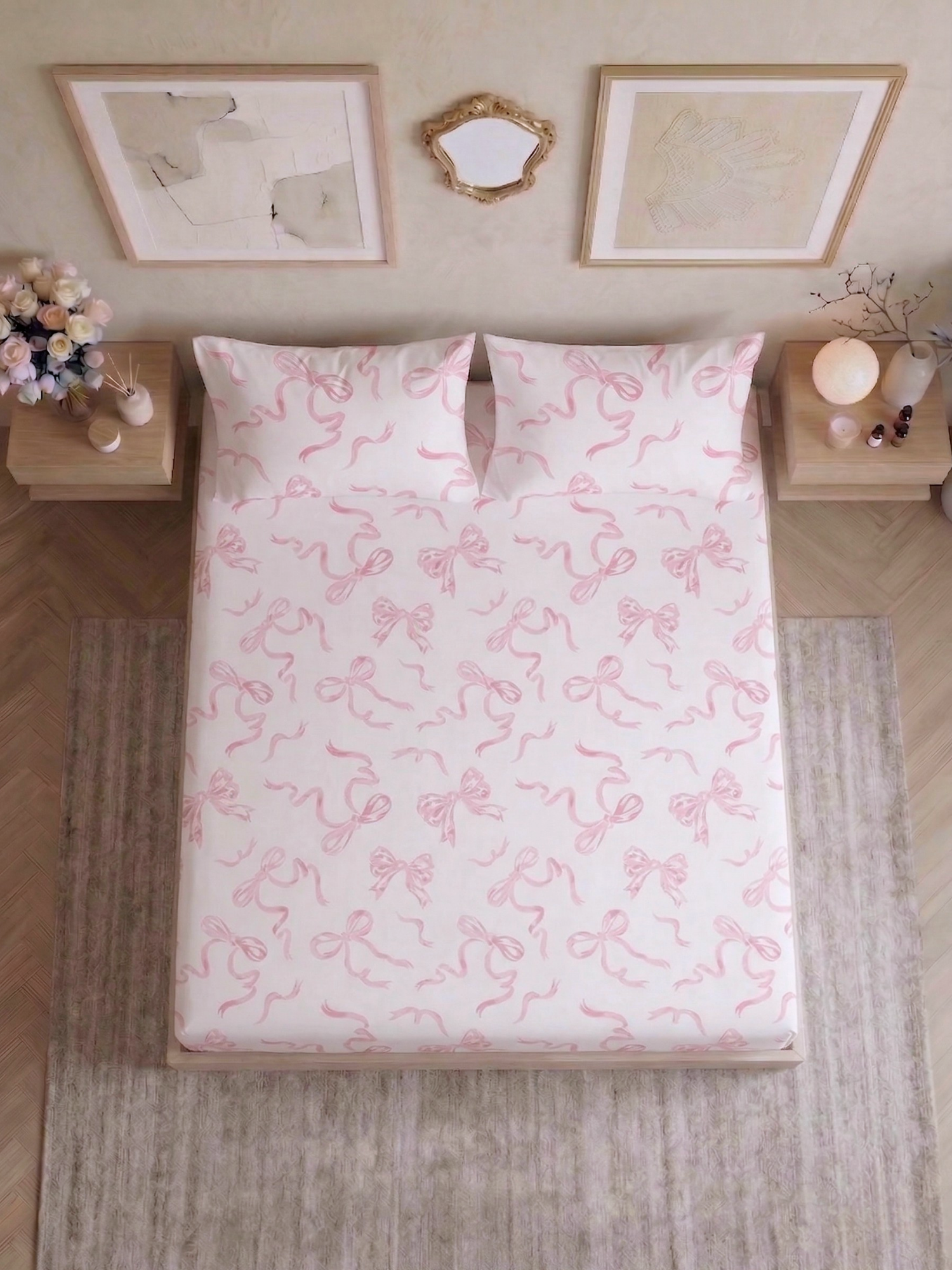 Bamboo Cotton Bedsheet Set – Blush Bows