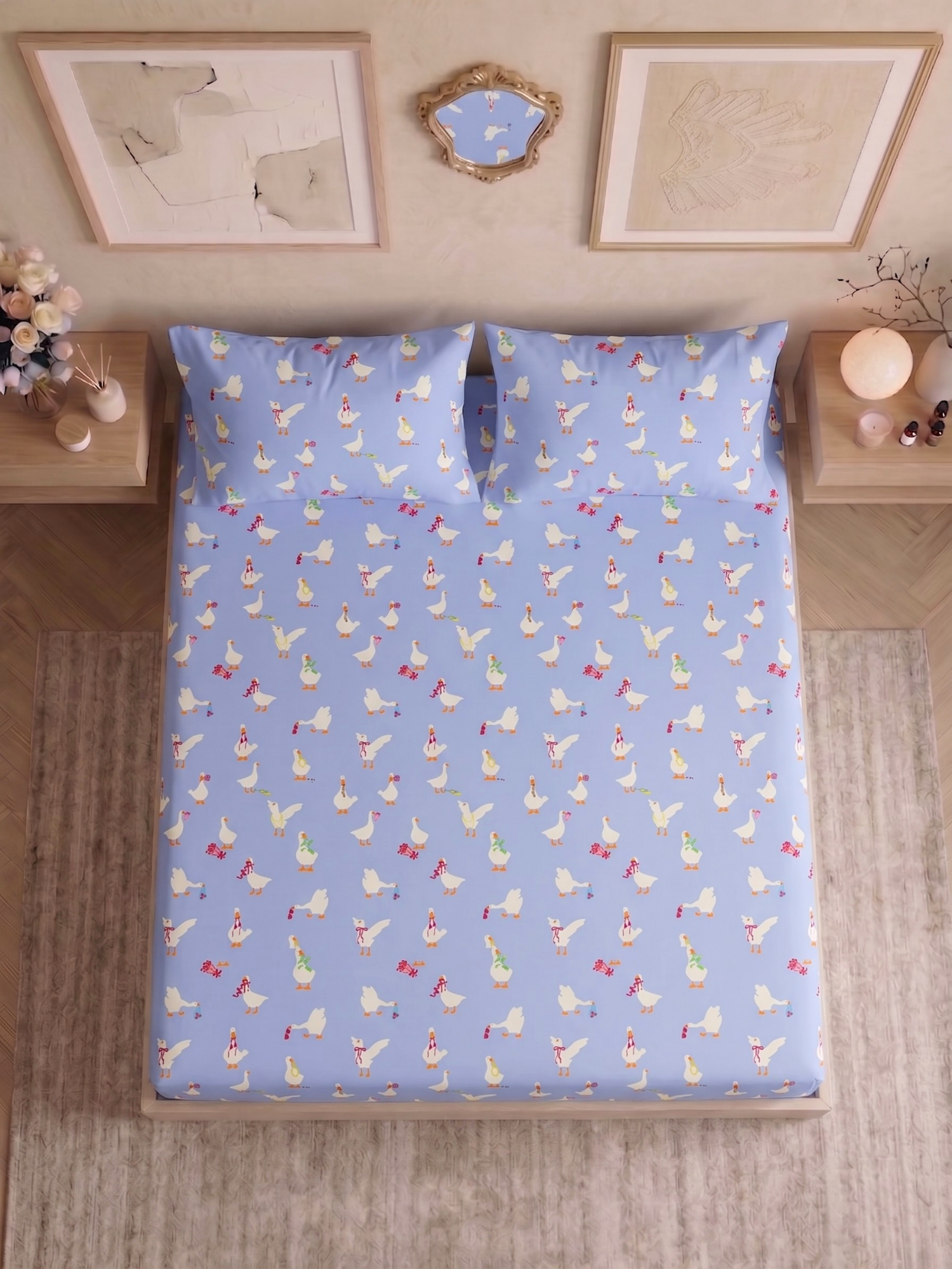 Bamboo Cotton Bedsheet Set – Little Ducks