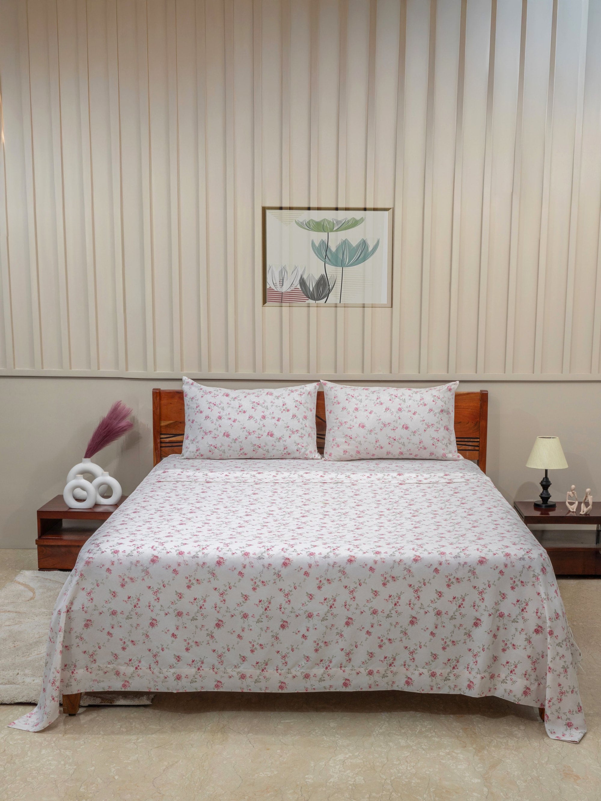 Kashmir Rose Printed Bedsheet Set