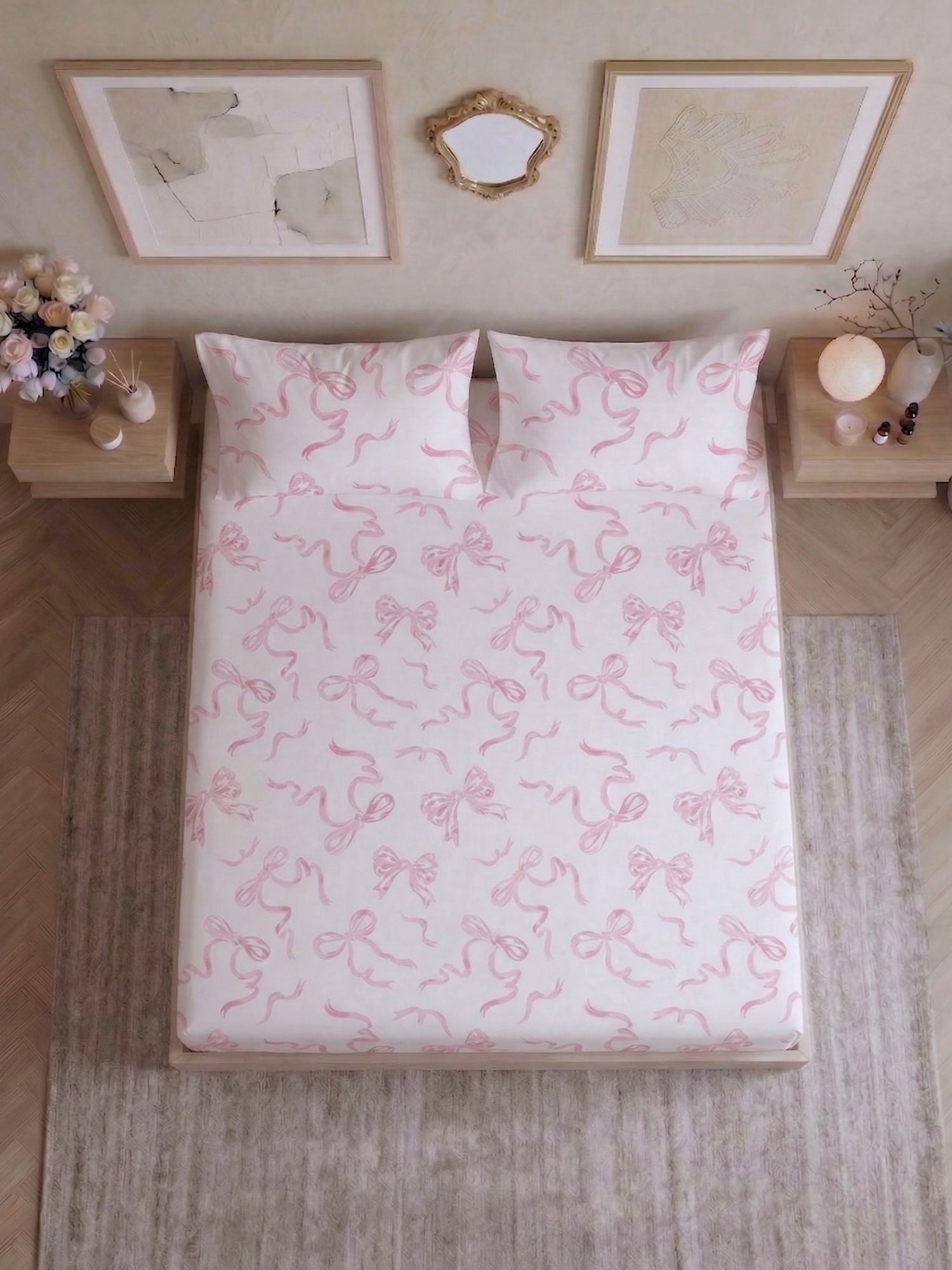 Bamboo Cotton Bedsheet Set – Blush Bows