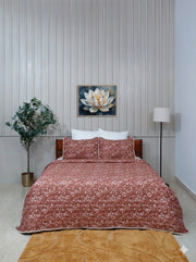 Bronze Floral Printed  Coverlet Set