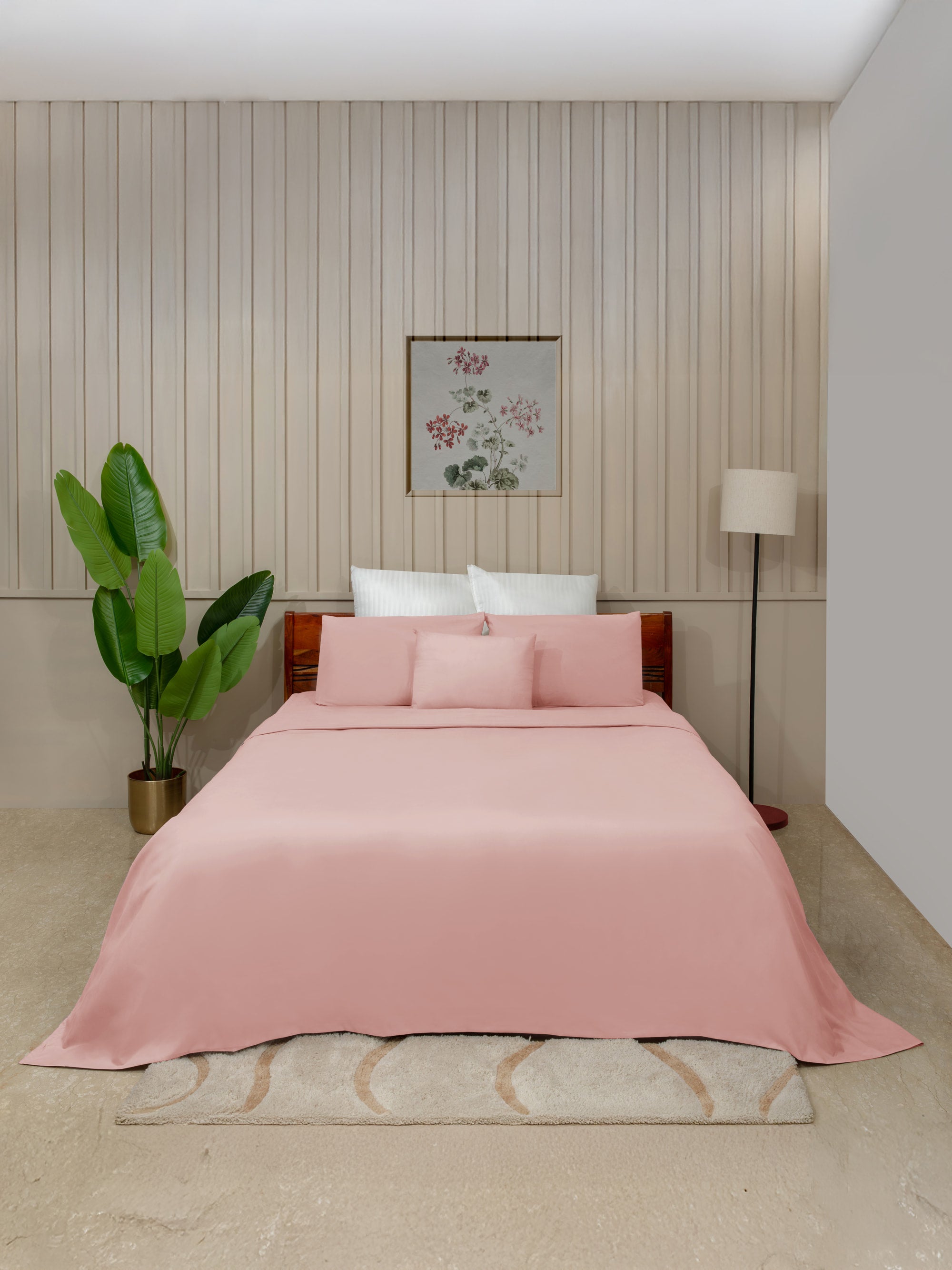 Rose Solid Bedsheet Set