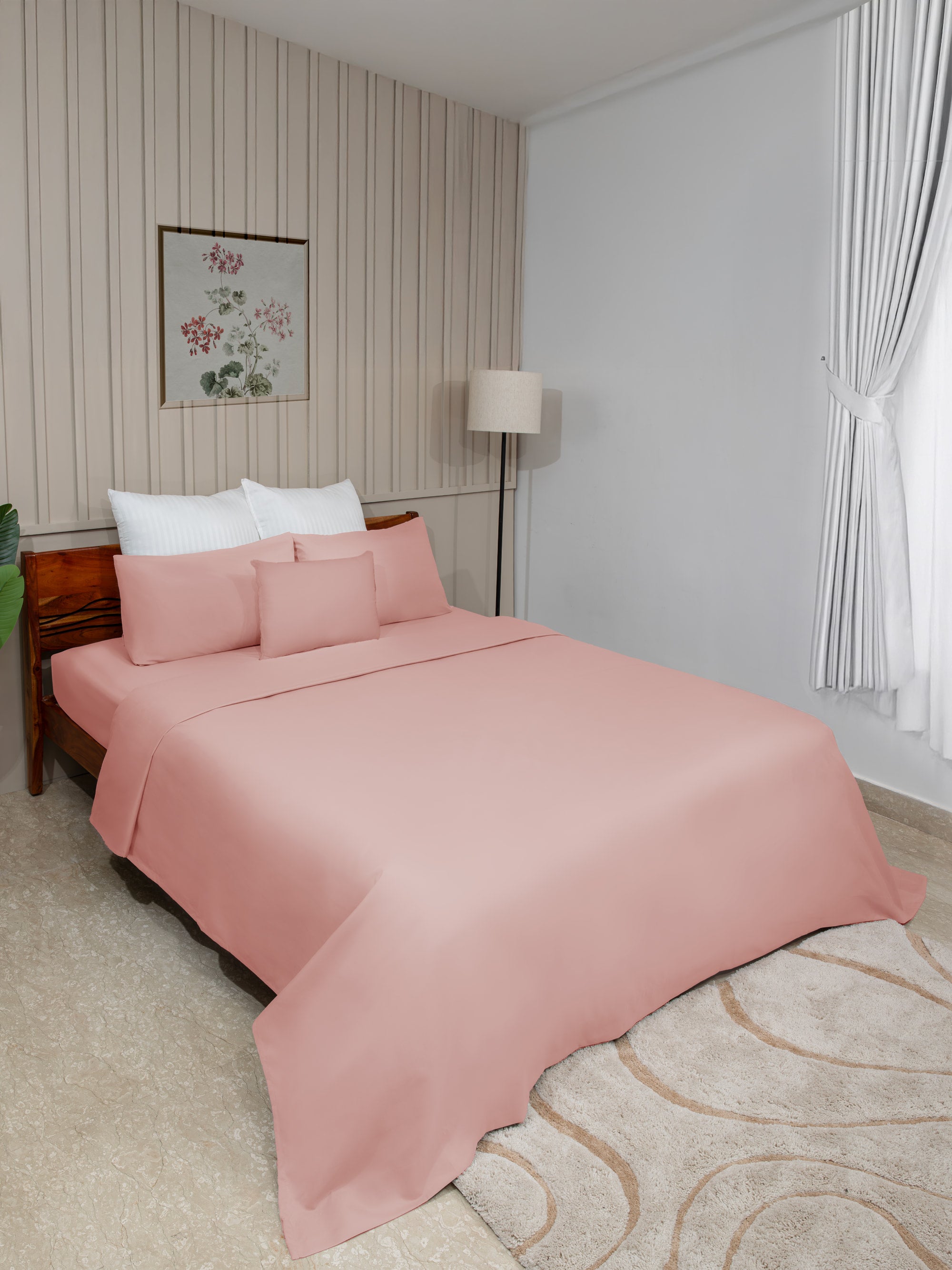 Rose Solid Bedsheet Set