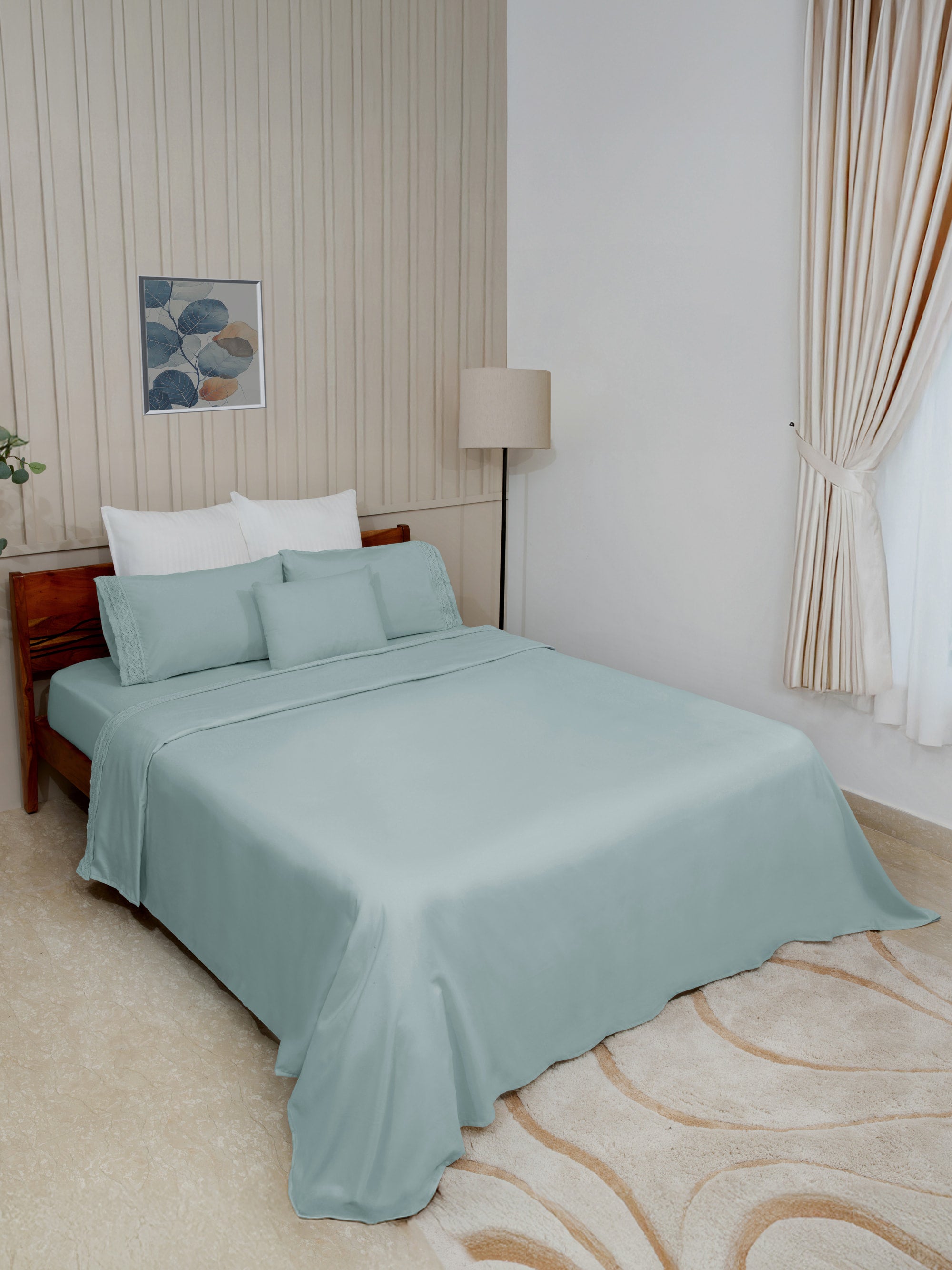Mineral Crochet Lace Bedsheet Set