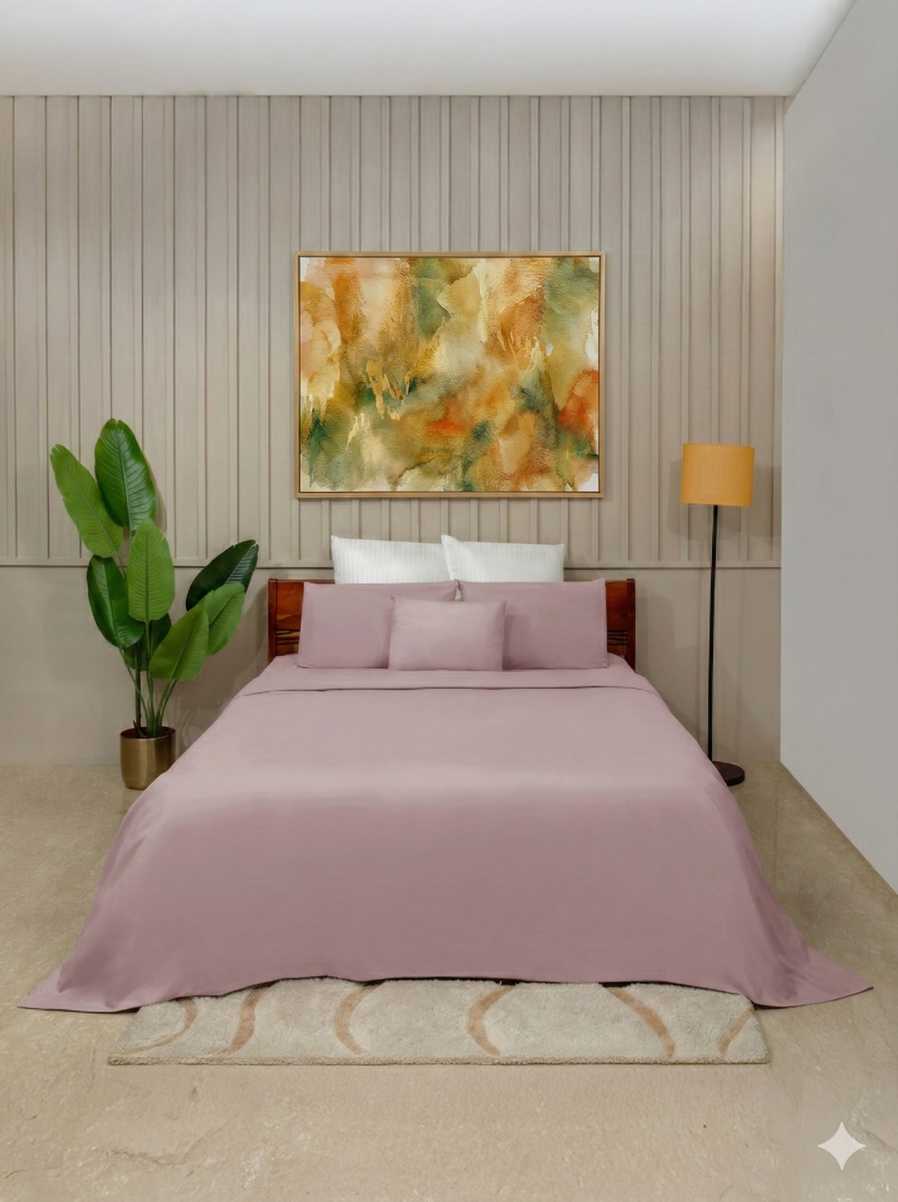 Dusty Mauve Solid Bedsheet Set