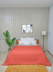 Orange / Rust Oatmeal Twin Solid Reversible All Season Comforter