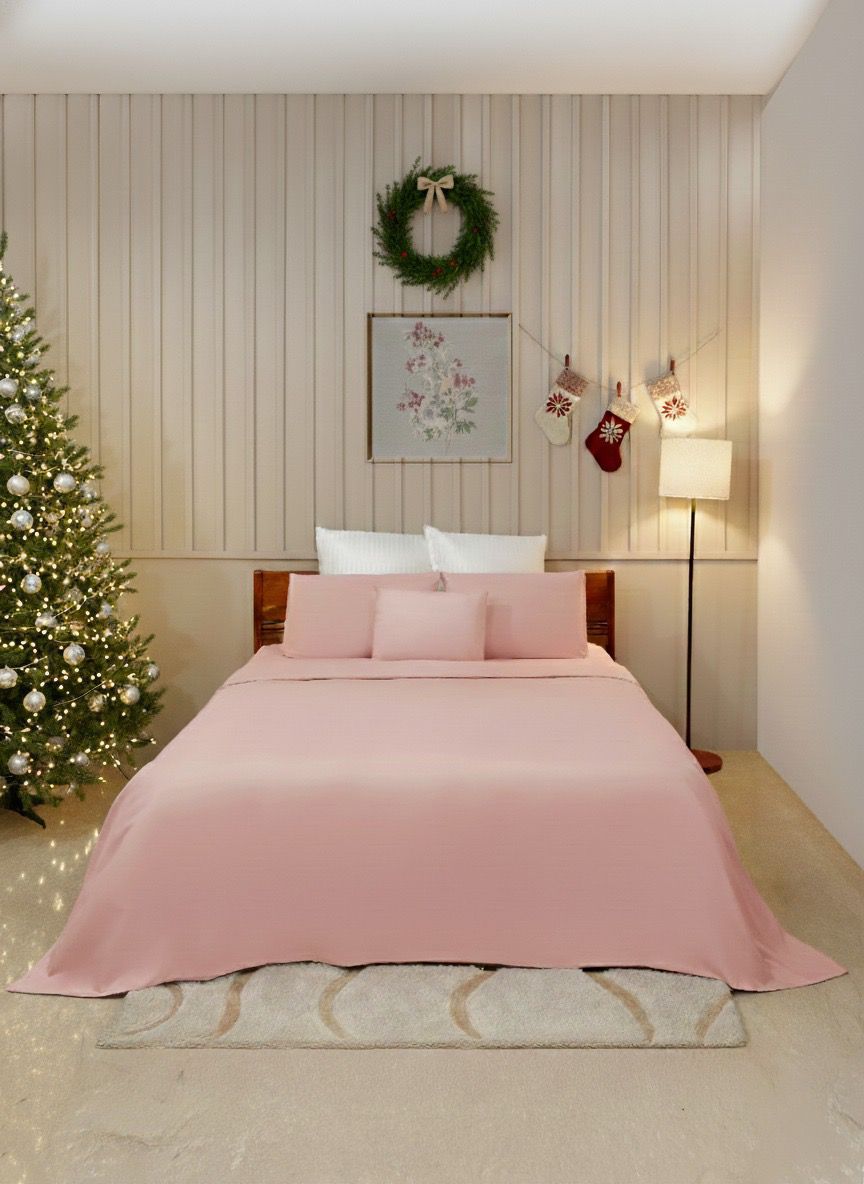 Rose Solid Bedsheet Set