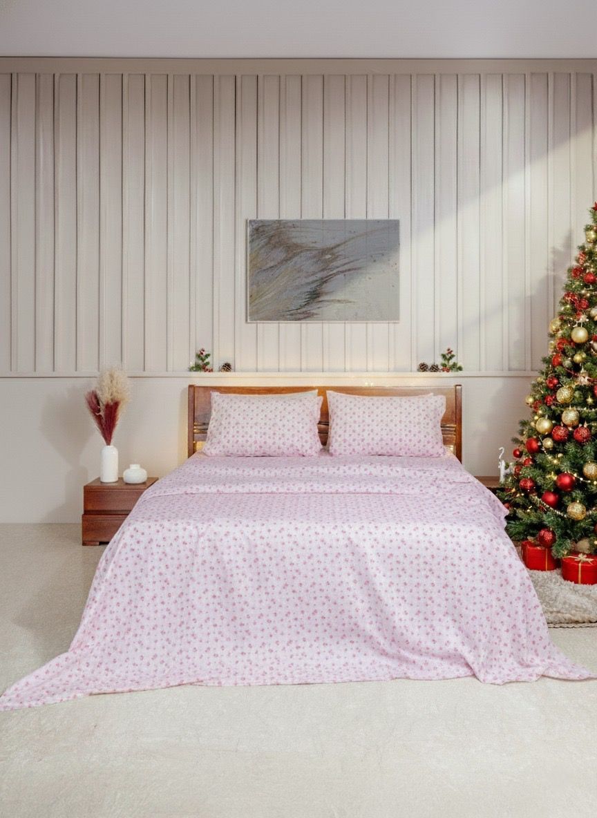 Blush Printed Bedsheet Set