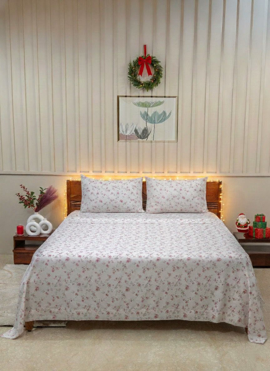 Kashmir Rose Printed Bedsheet Set