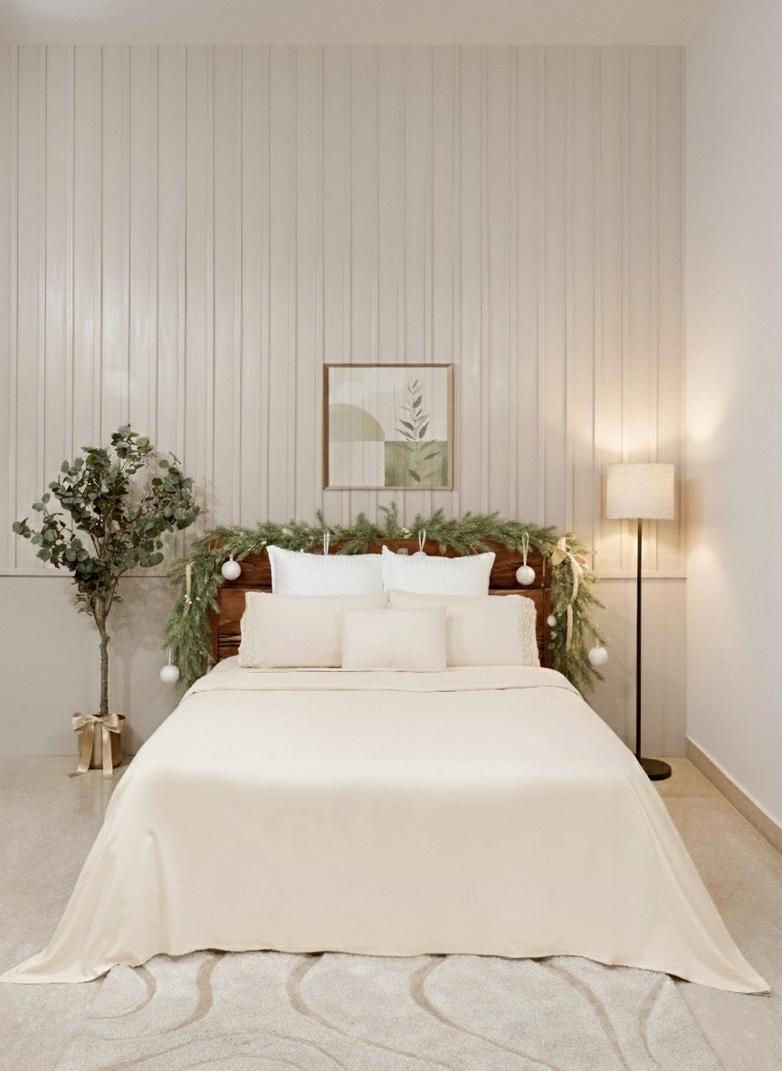 Beige Crochet Lace Bedsheet Set