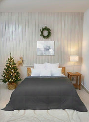 Black/ Dark Grey Twin Solid Reversible all season Comforter