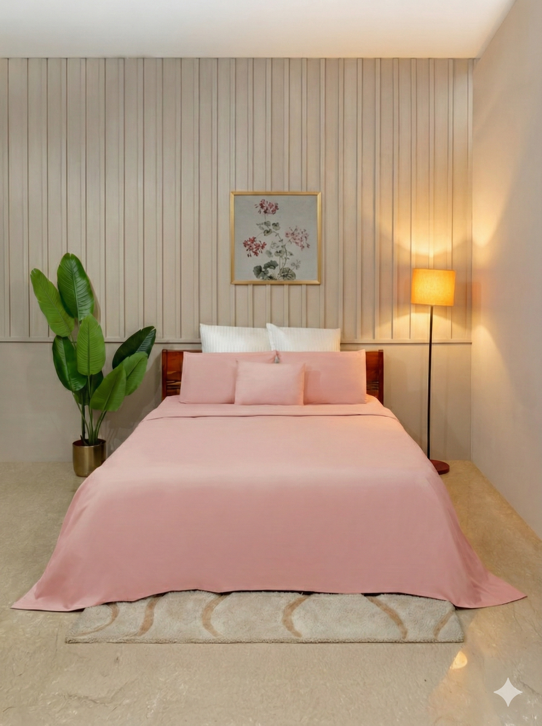 Rose Solid Bedsheet Set